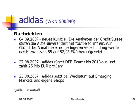 adidas AG: Konsensus der Analysten und Kursziel .